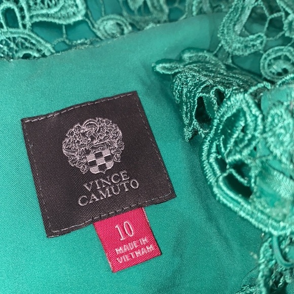Vince Camuto teal dress crochet lace bodycon size 10 - Picture 5 of 10
